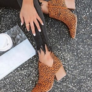 Brown Leopard Asymmetric Ankle Boot - Women